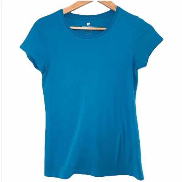 EUC Banana Republic Short Sleeve Pima Cotton Tee Blue - Picture 2 of 9